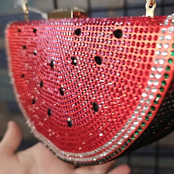 Tabitha Evening Bag Bling Rhinestone Water Melon Purse Urban Expressions NWT$90 - Picture 11 of 14